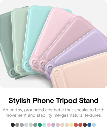 Vista 7 de MOFT Soporte de trípode para teléfono para iPhone, soporte para iPhone multiángulo, soporte para teléfono ligero y portátil, imanes fuertes, cuero