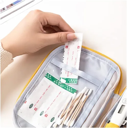 Vista 7 de Mini bolsa vacía de primeros auxilios, bolsa médica vacía portátil, bolsa de medicina vacía bolsa de almacenamiento de kit de emergencia vacía