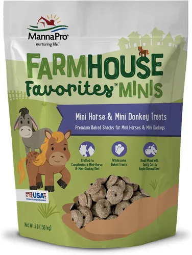 Vista 9 de Manna Pro Farmhouse Favorites - Mini golosinas de cabra y ganado - Bocadillos horneados prémium para mini cabras y mini ganado - Mezclado a mano
