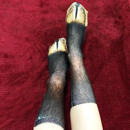 Vista 4 de LXRAINQI Calcetines novedosos locos con diseño de pata de animal 3D, regalos divertidos de Navidad para adultos, hombres, mujeres, adolescentes