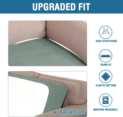 Vista 20 de H.VERSAILTEX Fundas de Cojín de Asiento Individuales Super Elásticas Fundas de Sofá Fundas de Cojín de Sofá Fundas Deslizables Juegos Tela de Sarga