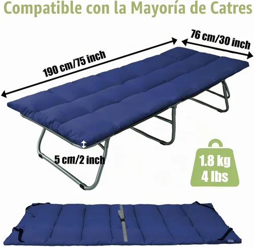 Vista 5 de Tuphen Protector de colchón de cuna para camping, cubrecolchón de cuna, colchón de campamento, almohadilla para dormir de 75 x 30 pulgadas