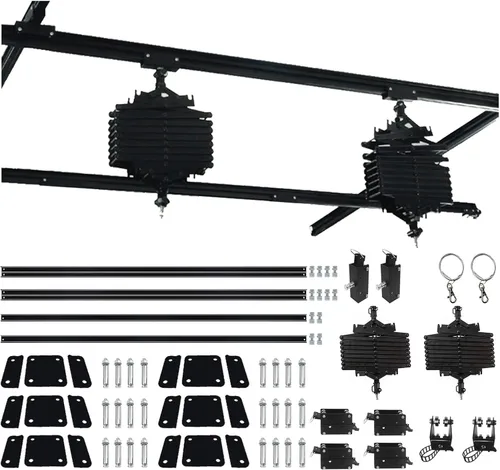 Vista 9 de Kit completo de sistema de riel de techo Pantograph Studio de 59 x 59 pulgadas con lámpara de techo para fotografía de 16.9-78.7 in, soporte