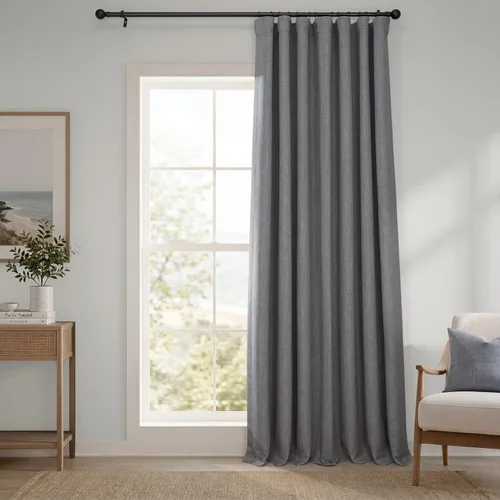 Vista 11 de HPD Half Price Drapes - Cortinas de lino sintético para sala de estar (2 paneles) - 100 pulgadas de ancho x 84 pulgadas de largo - Cortinas