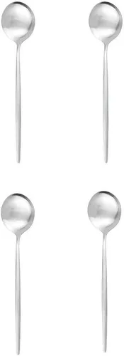 Vista 13 de Cuchara de té mate, cubiertos de acero inoxidable para café, vajilla pequeña agitadora de 5.11 pulgadas, color negro