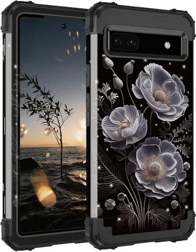 Vista 9 de Hekodonk Funda para Google Pixel 6A (2022), resistente cuerpo completo, protección a prueba de golpes, plástico duro+goma de silicona híbrida 3