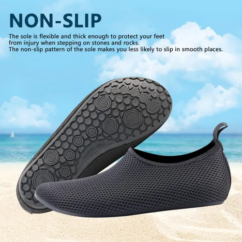 Vista 2 de Valennia Zapatos de agua descalzos de secado rápido, calcetines de yoga para playa, natación, surf, ejercicio para mujeres y hombres