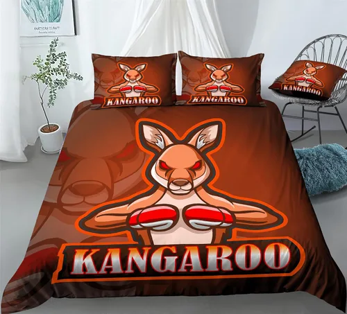 Vista 5 de REALIN Kangaroo Animals Bedding Kangaroo Australia Print Duvet Cover Set Girl Boy Kids Bed Sets 2/3/4PCS Quilt Covers/Sheets/Pillow