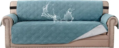 Vista 16 de H.VERSAILTEX Funda de sofá 100% impermeable, lavable, antideslizante, para 3 cojines, protector de muebles para mascotas, fundas de sofá