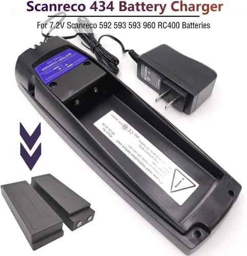 Vista 3 de Paquete de 1 cargador de batería de 110 V tipo 434 + (paquete de 2) baterías Scanreco 592 para batería Scanreco EEA4291/434 EEA2512/RC400/590/960