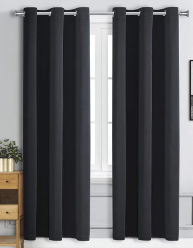 Vista 10 de WPM - Cortinas opacas de triple tejido, para oscurecer la habitación, 2 paneles para sala de estar, color beige, con aislamiento térmico y ojales