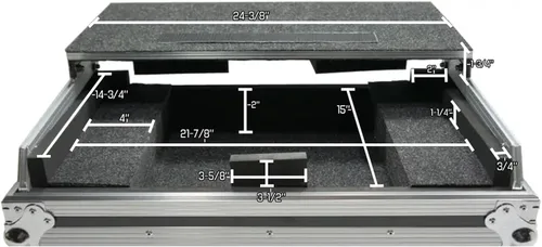 Vista 7 de Harmony Audio DJ HCNVLT Flight Glide - Soporte para laptop Road DJ - Carcasa personalizada compatible con Numark NV