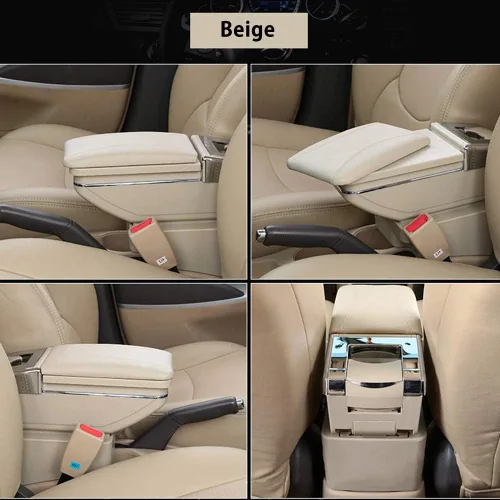 Vista 4 de Caja de almacenamiento de reposabrazos de cuero para consola central de automóvil para Peugeot 301/para Citroen c-Elysee 2007 2008 2009 2010 2011