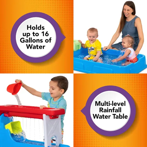 Vista 5 de Simplay3 Raindrop Falls - Mesa de agua y piscina para niños pequeños y niños, 9 accesorios de mesa de juego de agua