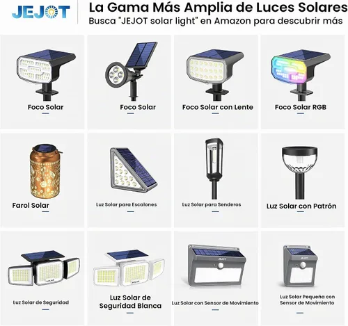Vista 9 de JEJOT Paquete de 6 focos solares impermeables para exteriores con haz de Blanco cálido