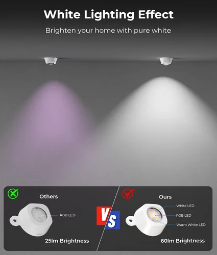 Vista 6 de DeckTok Luces permanentes para exteriores, luces inteligentes RGBWW de 100 pies y 60 lúmenes, luces inteligentes triple-LED, decoraciones al aire