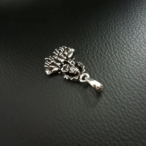 Vista 2 de Sun pendant, Sterling silver Surya, Indian God Silver, silver charm 925, Surya Pendant