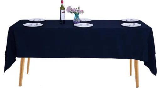 Vista 87 de Ascoza Paquete de 2 manteles cuadrados negros de tela de poliéster de 52 x 52 pulgadas para bodas, banquetes, restaurantes y fiestas
