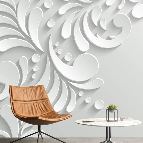 Vista 25 de NWT Calcomanía removible de pared/mural blanco pastel azul margarita, naturaleza, desierto, arte digital, arte moderno, decorativo, floral