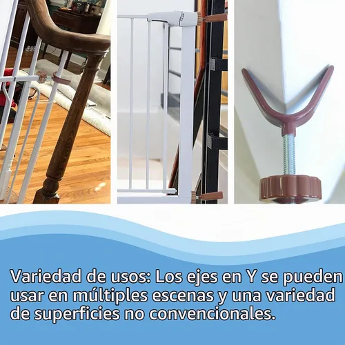 Vista 2 de Adaptador de barandilla para puerta de bebé varillas de husillo Y