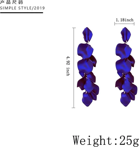 Vista 2 de Pendientes largos colgantes con borla y pétalos de rosa de resina para colgar con borla floral para mujeres y niñas, regalos elegantes de joyería