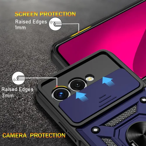 Vista 6 de Funda para Galaxy S6 Edge Plus, S6 Edge + con [3X protector de pantalla suave HD], soporte de anillo integrado y soporte magnético para automóvil, a