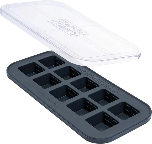 Vista 8 de Souper Cubes Moldes de silicona para congelador, 2 cucharadas, perfectos para almacenar ajo, hierbas, jengibre, pesto, pasta de tomate, jugo