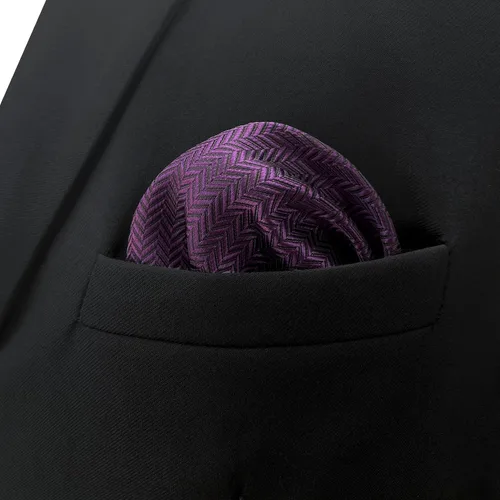 Vista 4 de S&W SHLAX&WING Conjunto de corbata de color sólido y pañuelo de bolsillo para hombre