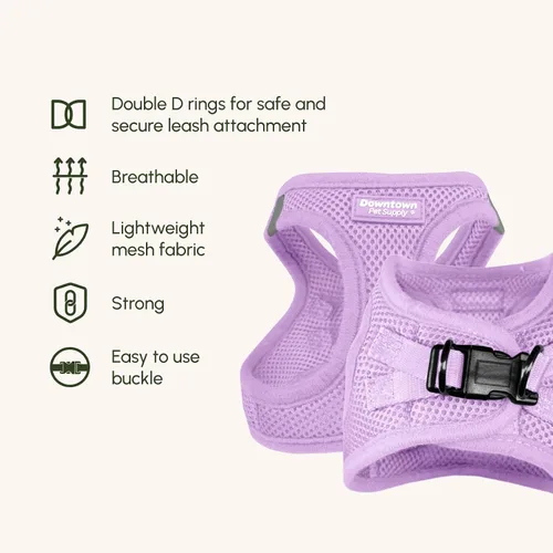 Vista 182 de Downtown Pet Supply Arnés para perro Step-in – Sin tirones, malla acolchada ajustable con ribete reflectante, correa de hebilla segura – Arnés