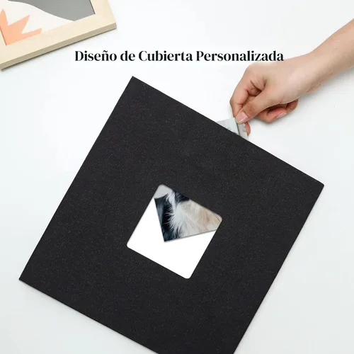 Vista 2 de Vienrose - Álbum de fotos grande autoadhesivo para fotos de 4 x 6, 8 x 10 pulgadas, de lino, álbum de recortes magnético de bricolaje, 40 páginas