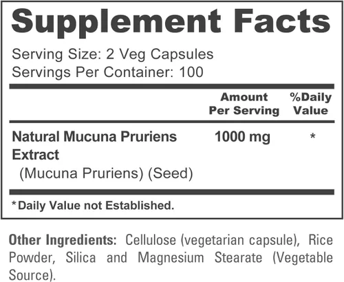 Vista 4 de NusaPure Mucuna Pruriens 1000mg 200 cápsulas vegetales (sin OMG, 100% vegetariano, vegano)