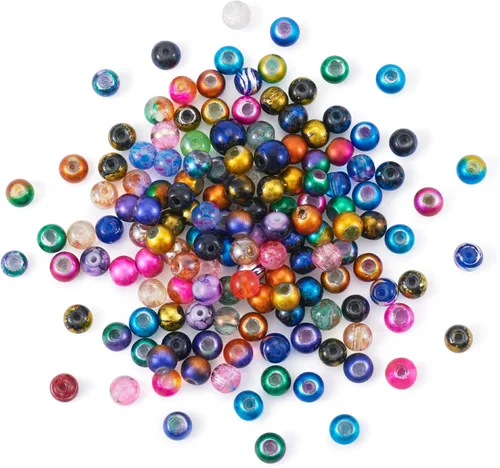Vista 41 de Craftdady - 500 piezas de cuentas de vidrio redondas de 4 mm esmeriladas transparentes con cristal mate. Cuentas de vidrio esféricas pequeñas y 20