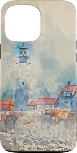 Vista 23 de iPhone 16 Artistic Lighthouse Painting Case