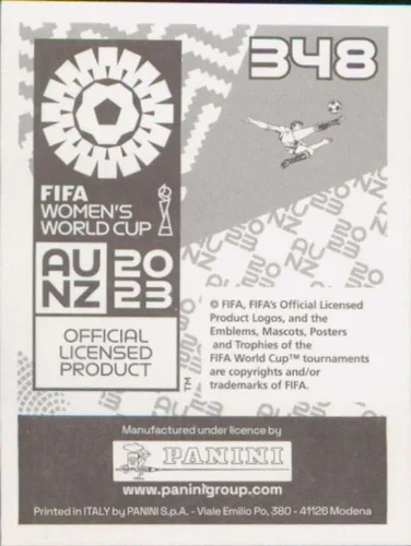 Vista 2 de Pegatinas de la Copa Mundial Femenina Panini FIFA 2023 #348 Kerstin Casparij Países Bajos Mini Sticker Fútbol Fútbol Tarjeta de intercambio
