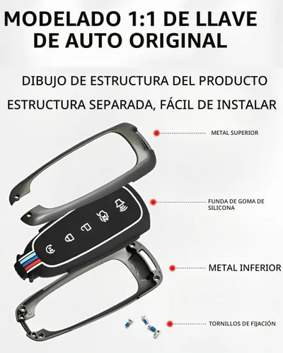Vista 8 de Funda para llavero Ford Escape compatible con Explorer Focus Lincoln Metal