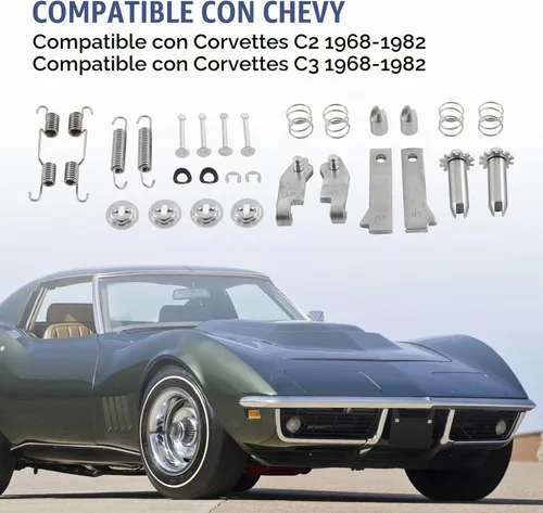 Vista 3 de Parking Brake Hardware Kit Compatible with Chevy Corvette C2 C3 1965-1982 Acero Inoxidable LH & RH