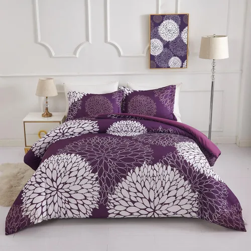 Vista 13 de Koniroom 6-Piece Pink Comforter Set Twin Size - Reversible Beige White Flower Bed in a Bag with Sheets, Pillowcases, Shams, and Decorative Pillow