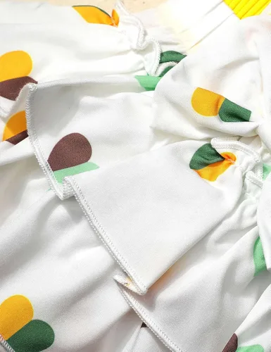 Vista 7 de TyeSmo Ropa de bebé para niña, ropa de bebé para niñas, manga con volantes, mameluco con diadema, ropa de verano para bebé niña