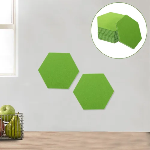 Vista 3 de MAGICLULU Paquete de 12 azulejos de pared de fieltro hexagonales, paneles acústicos para el hogar, oficina, aula
