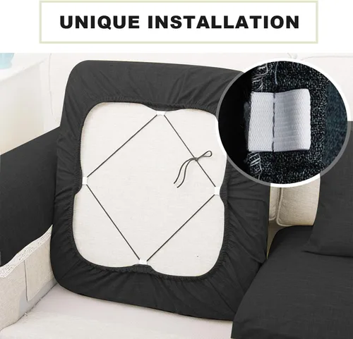 Vista 3 de Ntomtuex Funda de cojín de lino para sofá, funda de sofá para muebles, protector de cojín de silla de repuesto para mascotas, funda de sofá biplaza
