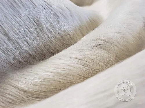 Vista 8 de Sunshine Cowhides Alfombra 100% auténtica de piel de vaca blanca natural, alfombra de estilo moderno de piel de animal y alfombra para el suelo