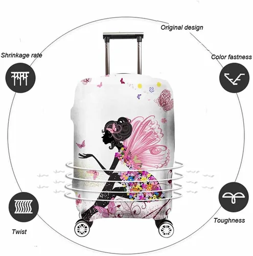 Vista 2 de Funda protectora para equipaje de viaje, funda protectora de piel de leopardo, funda protectora de maleta, lavable para maleta, para 25-28 pulgadas