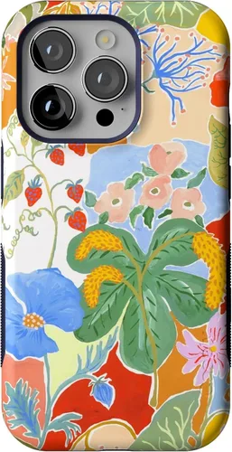 Vista 117 de Casely Funda para iPhone 14 Pro Viva La Vida Frida Kahlo Collage Floral Compatible con MagSafe Diseño protector audaz