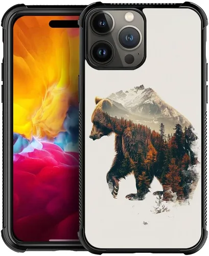 Vista 93 de Funda compatible con iPhone 8 Plus, diseño de oso de bosque otoñal, a prueba de golpes, antiarañazos, carcasa trasera de policarbonato duro