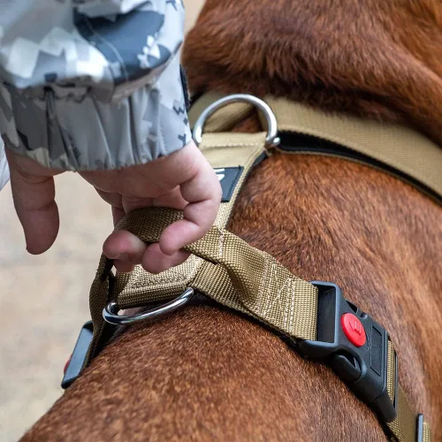 Vista 2 de TSPRO Arnés táctico resistente para perro, hebilla de liberación rápida y asa superior
