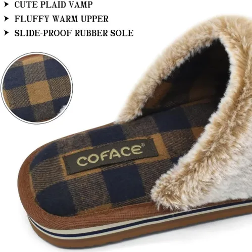 Vista 2 de COFACE Pantuflas de espuma viscoelástica para mujer, cómodas y cálidas, con forro de cojín acogedor