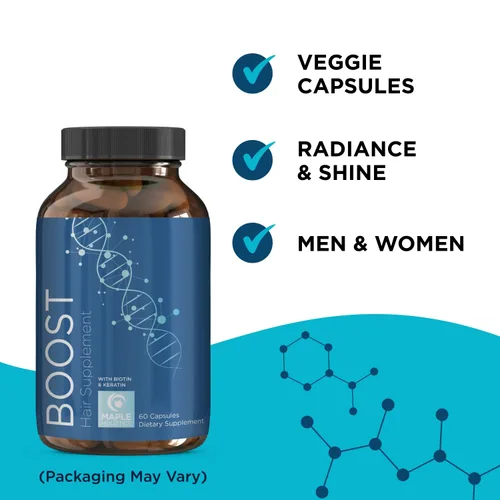Vista 7 de Biotin Champú voluminizador para cabello fino y adelgazante, sin sulfato con aceites de árbol de té y romero, además de vitaminas para el cabello