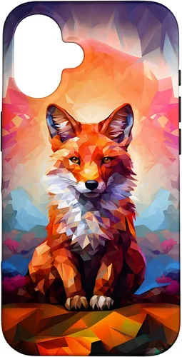Vista 28 de iPhone 11 Mosaico de zorro rojo Lindo Funda colorida