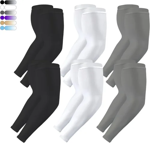 Vista 23 de 4 pares de mangas de brazo para hombres y mujeres - para cubrir tatuajes - manga deportiva refrescante para baloncesto, golf, fútbol