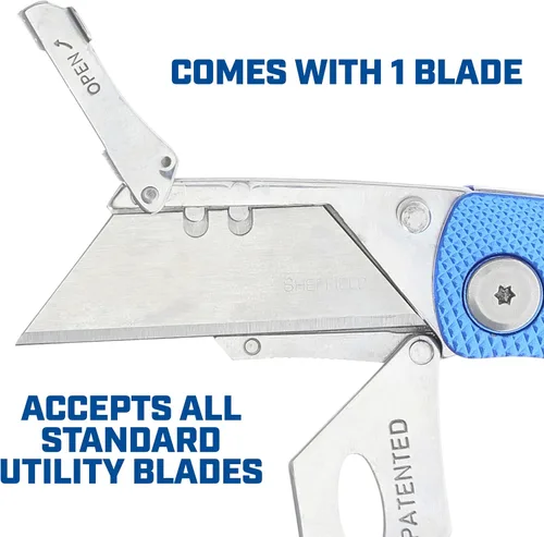 Vista 3 de Sheffield 12514 Cuchillo Utilitario Plegable Paquete de 3, Rellenos para Calcetines, Regalos para Hombres, Regalos para Papá, Hojas de Cuchillo